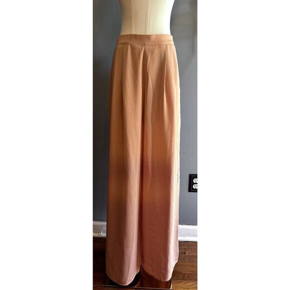 THE CLOTHING COMPANY pleated peach wide leg trousers Size Medium - Picture 1 of 7